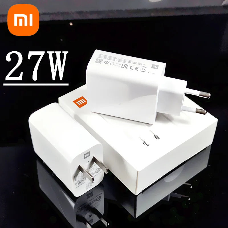 Original Xiaomi Charger 27W EU/US Fast Charge Adapter Type C Cable For Mi 9 8 SE 9T pro Redmi Note 7 K20 Pro - Bakyat Store