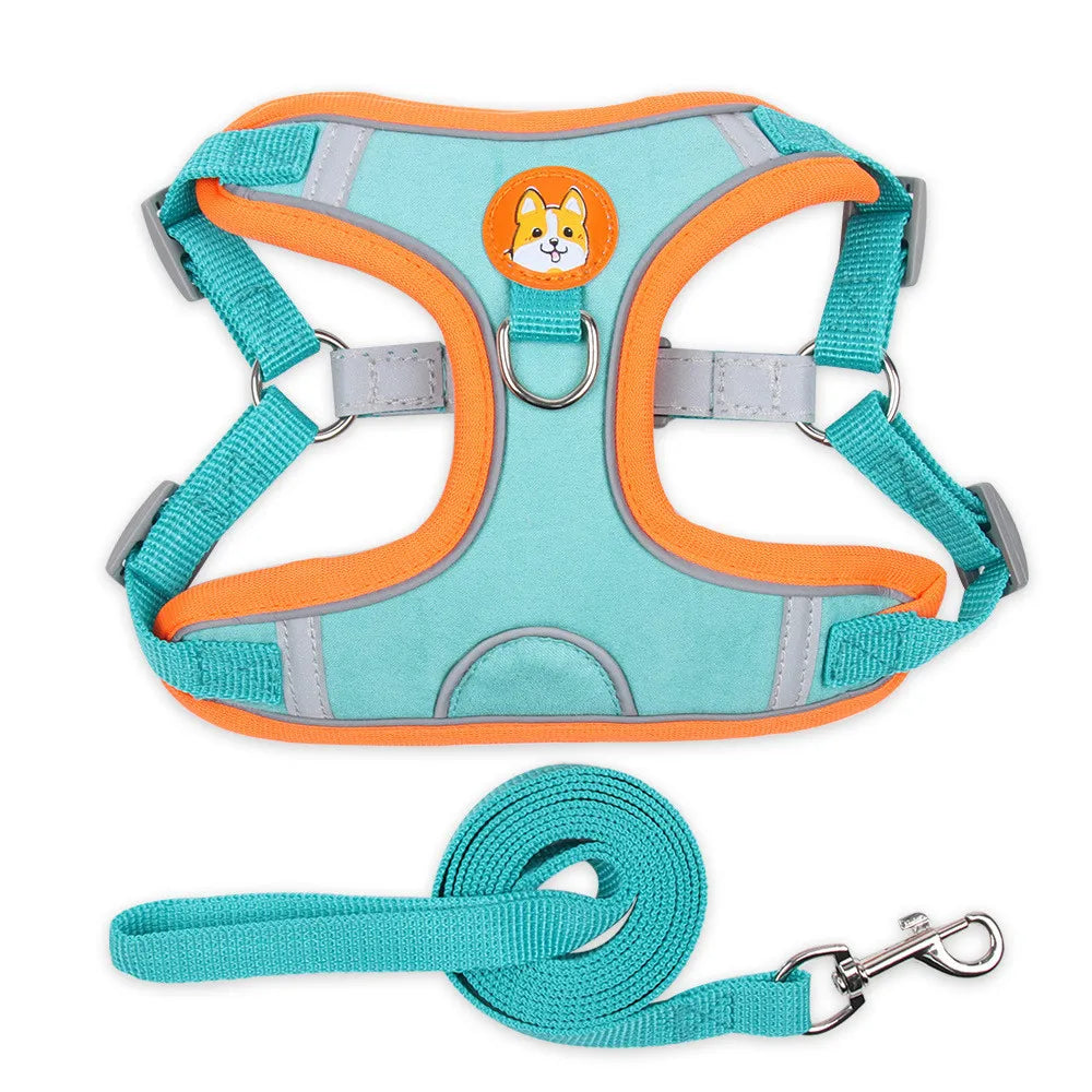 Dog Harness No-push Chest Vest Dog Harness and Leash Set Pets Accessories - Bakyat Store