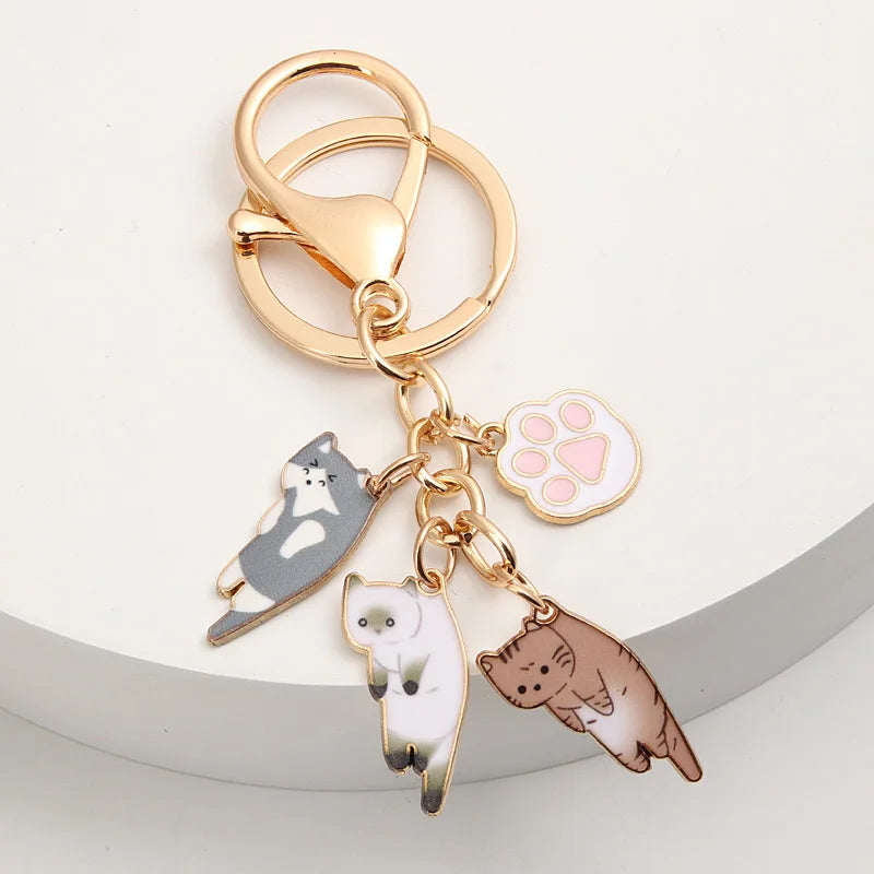 Kawaii Cat Keychain Pet Paw Key Ring - Bakyat Store