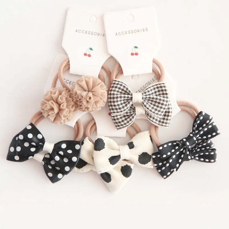 Baby Hair Band Girls Ties Bows Elastic Rubber Band - Bakyat Store