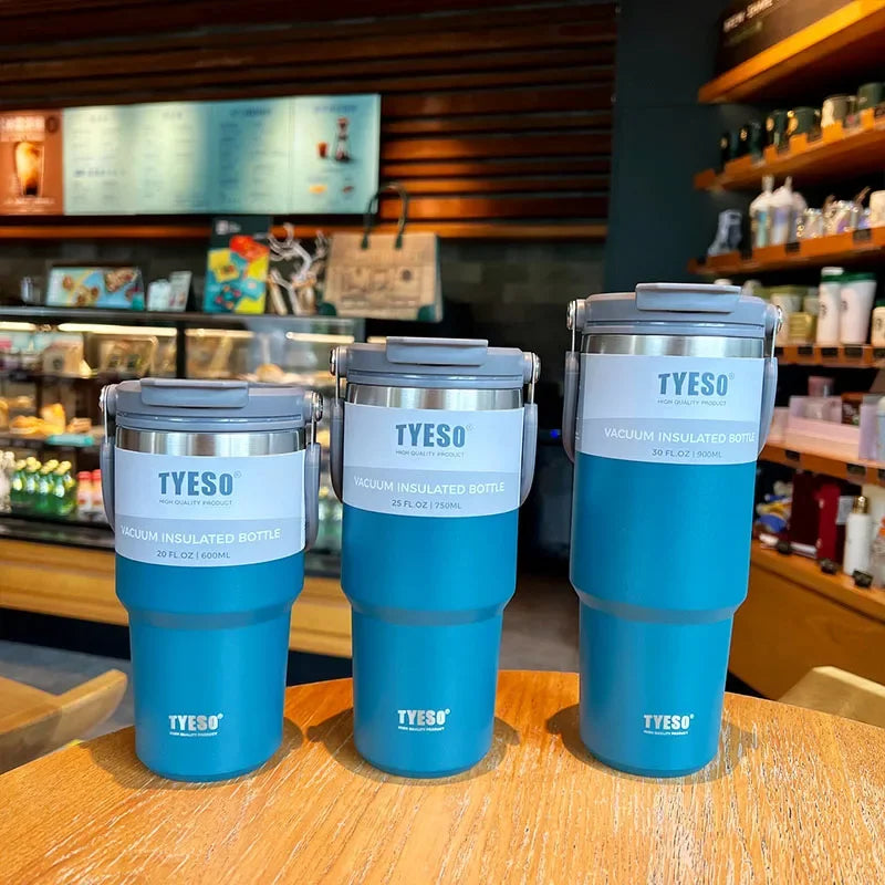 Tyeso Coffee Cup Thermos Bottle Stainless Steel Double-layer Insulation Cold And Hot Travel Mug Vacuum Flask Car Water Bottle - Bakyat Store