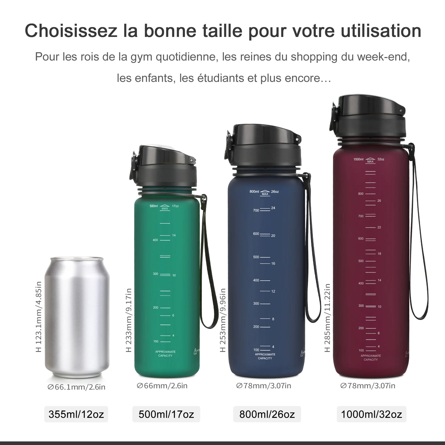 Hot Sale 500/1000ML Sports Water Bottle - Bakyat Store