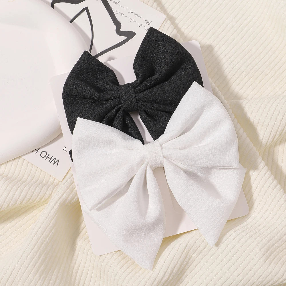 2Pcs/set Sweet Solid Bowknot Hair Clips - Bakyat Store