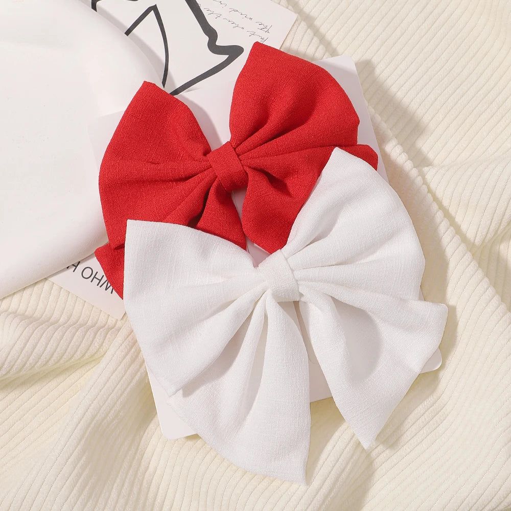 2Pcs/set Sweet Solid Bowknot Hair Clips - Bakyat Store