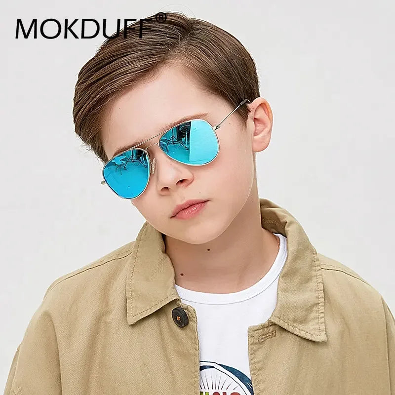 Classic Polarized Sunglasses 5-12 Year Mirror Children Glasses Metal Frame Eyeglasses UV400 - Bakyat Store