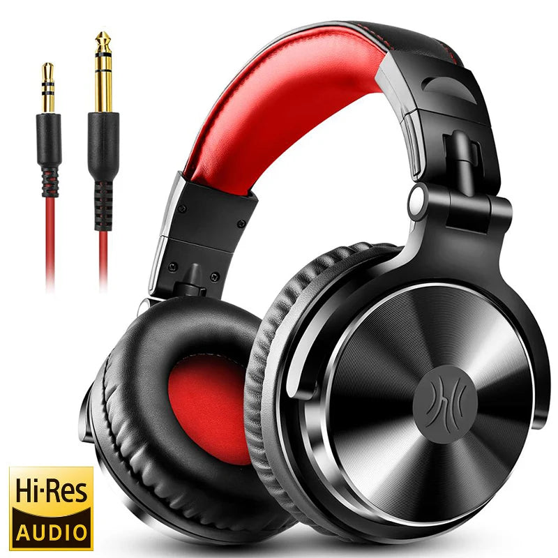 Oneodio Wired Professional Studio Pro DJ Headphones With Microphone Over Ear HiFi Monitor Music Headset Earphone For Phone PC - Bakyat Store