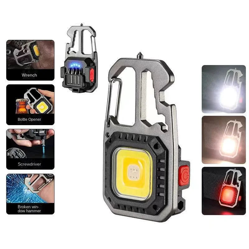 Mini LED Flashlight Portable Keychain Work Light Rechargeable Outdoor Camping Light - Bakyat Store