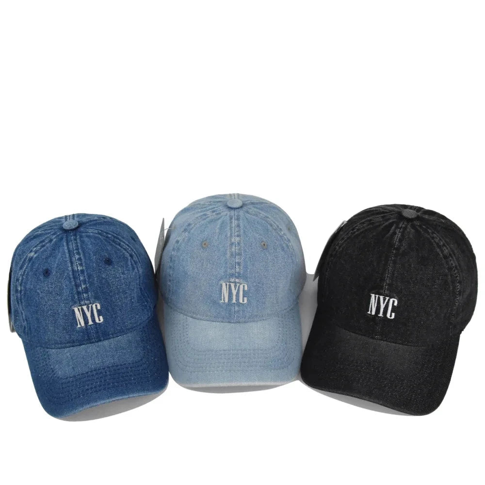 Denim Baseball Cap Vintage Letter Embroidery Hat - Bakyat Store