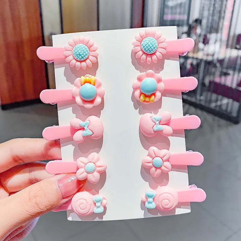 10PCS/Set New Girls Cute Cartoon Ice Cream Unicorn Hair Clips - Bakyat Store