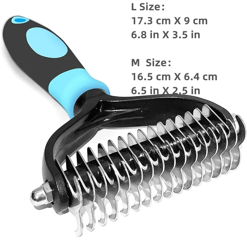 Professional Pet Deshedding Brush 2 Sided Dematting Dog Comb Cat Brush - Bakyat Store