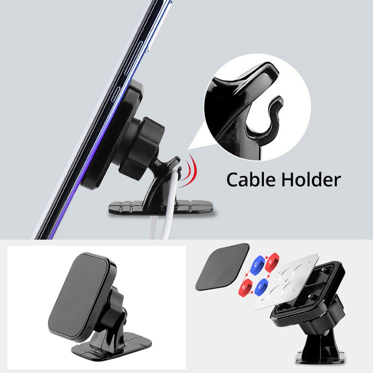 Magnetic Car Phone Holder Stand 360 Degree Mobile Cell Air Vent Magnet Mount - Bakyat Store