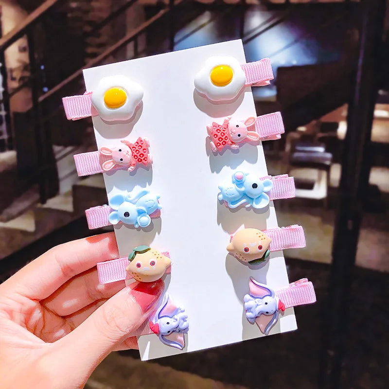 10PCS/Set New Girls Cute Cartoon Ice Cream Unicorn Hair Clips - Bakyat Store