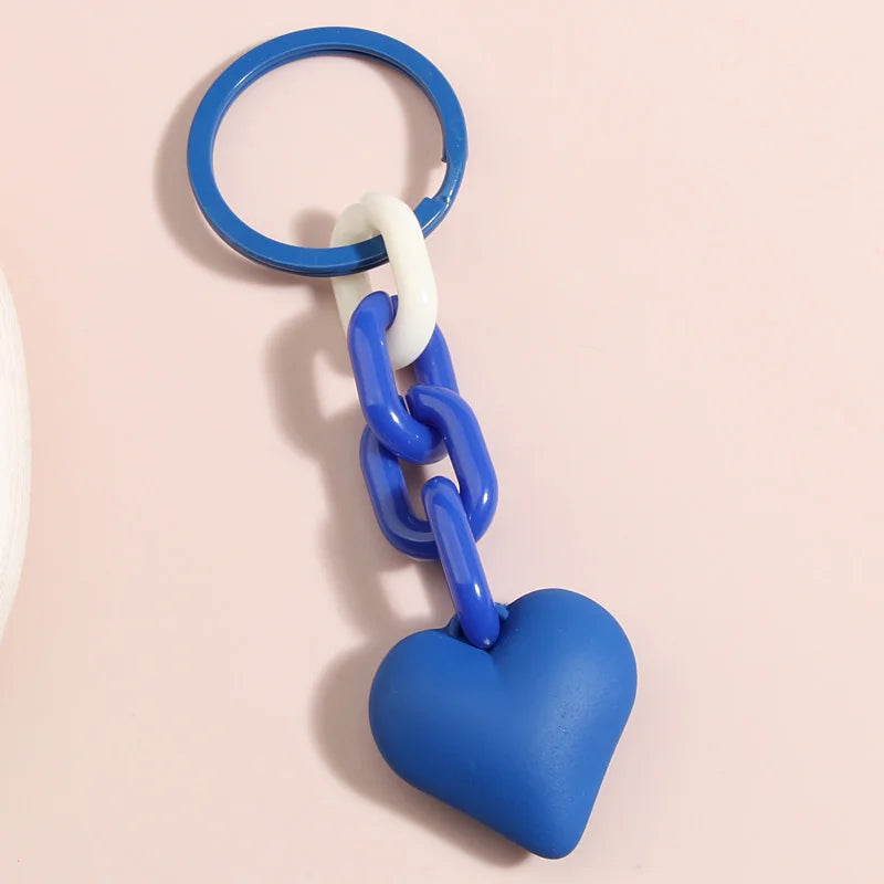 Handmade Heart Keychain Acrylic Plastic Link Chain - Bakyat Store