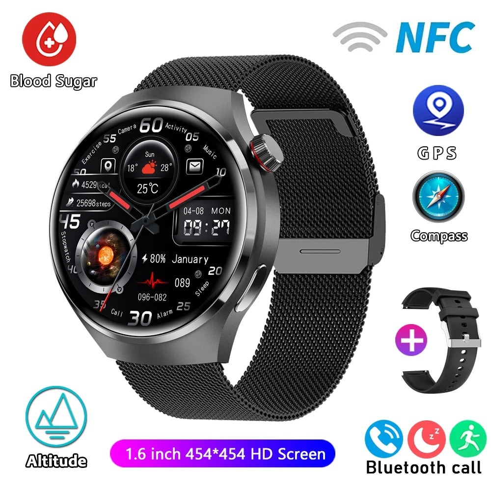 For HUAWEI GT4 Pro GPS NFC Smart Watch Men 360*360 AMOLED Screen Heart rate Bluetooth Call IP68 Waterproof Man Smartwatch 2024 - Bakyat Store