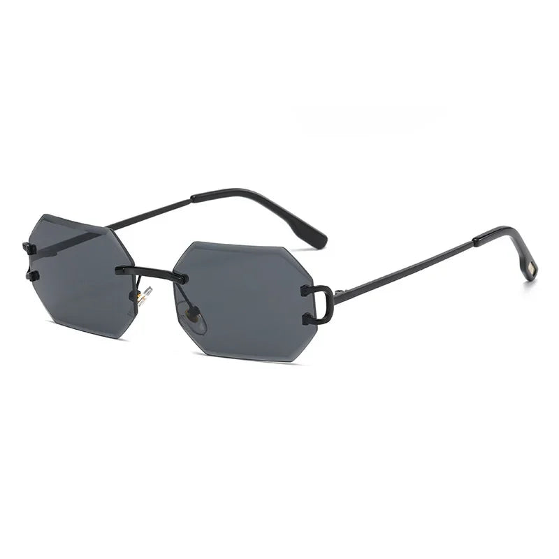 Rimless Polygon Sunglasses - Bakyat Store