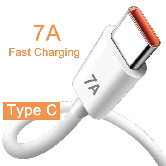 7A 100W USB Type C Super-Fast Charge Cable for Huawei P40 P30 Fast Charing Data Cord for Xiaomi Mi 13 12 Pro Oneplus Realme POCO - Bakyat Store