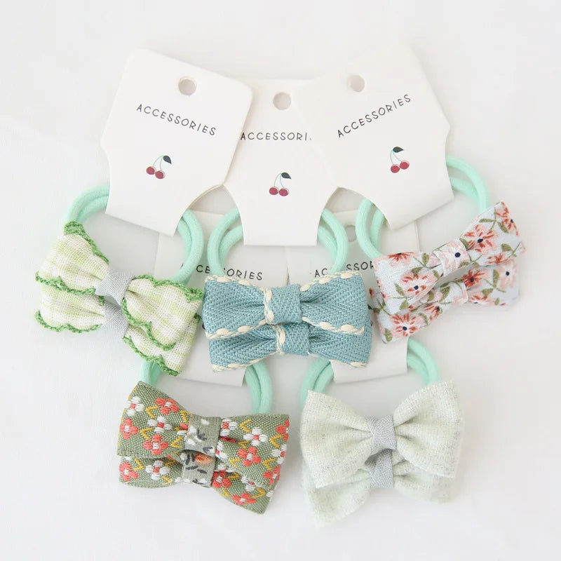 Baby Hair Band Girls Ties Bows Elastic Rubber Band - Bakyat Store