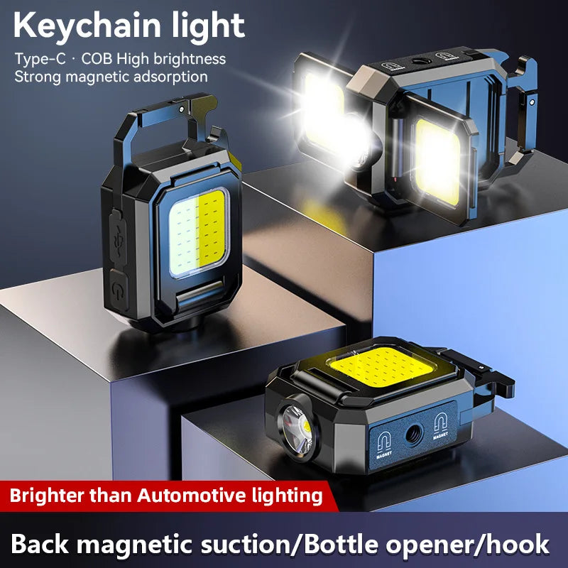 1-4PCS Mini Flashlight 1000MAH Multi-Function Key Dual lamp Source - Bakyat Store