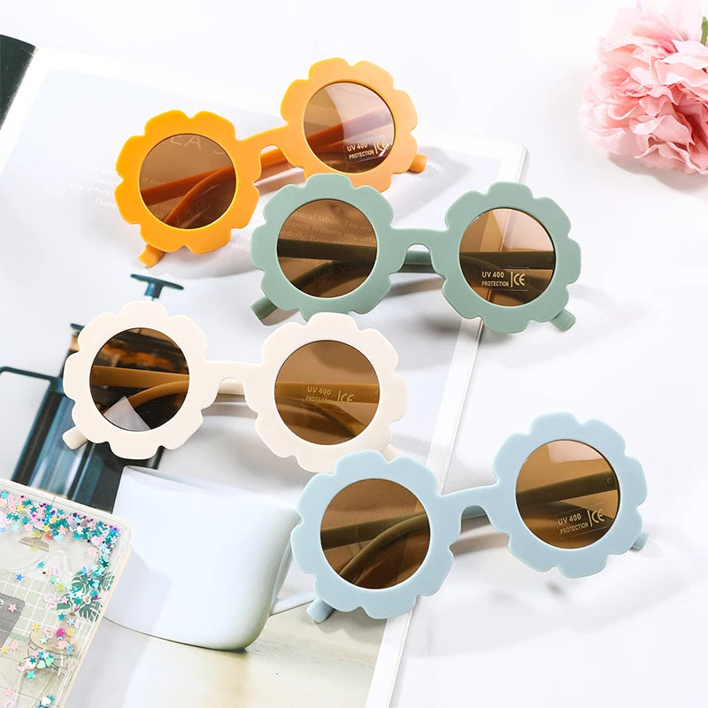 New Sun Flower Round Cute kids sunglasses - Bakyat Store