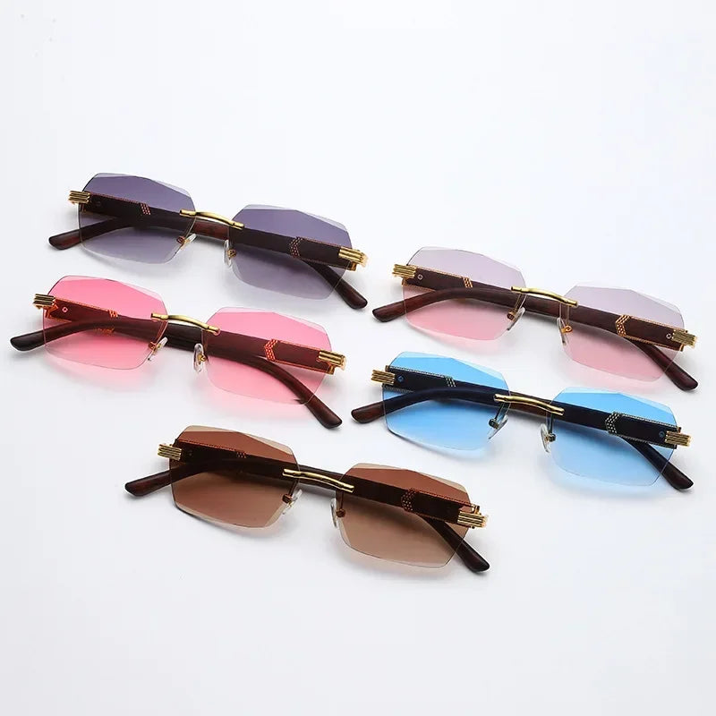 Rimless Rectangle Sunglasses - Bakyat Store