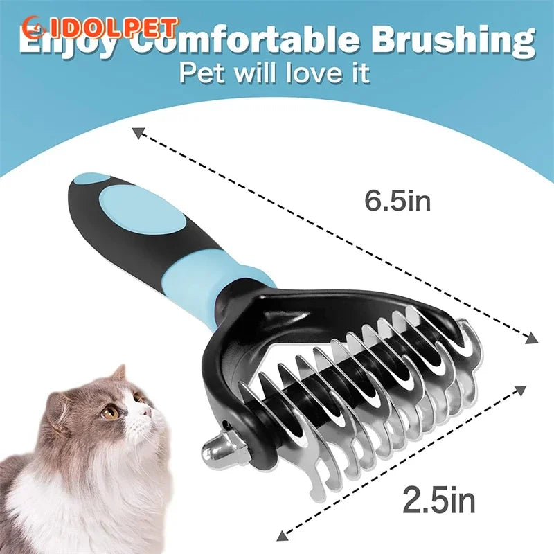 Professional Pet Deshedding Brush 2 Sided Dematting Dog Comb Cat Brush - Bakyat Store