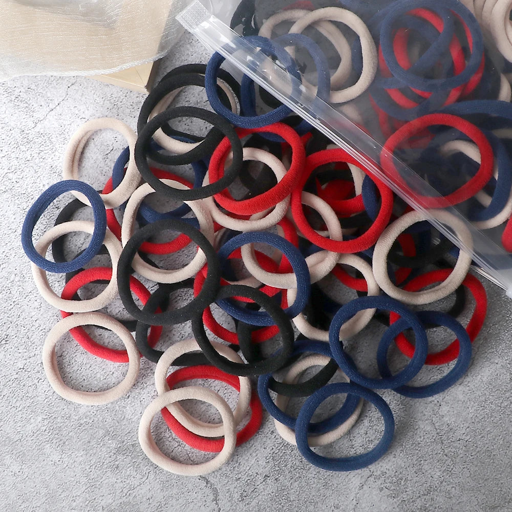 Mixed Colors Hair Bands 4cm Basic Hair Ties Elastic Headband - Bakyat Store