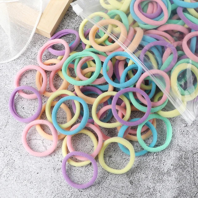 Mixed Colors Hair Bands 4cm Basic Hair Ties Elastic Headband - Bakyat Store