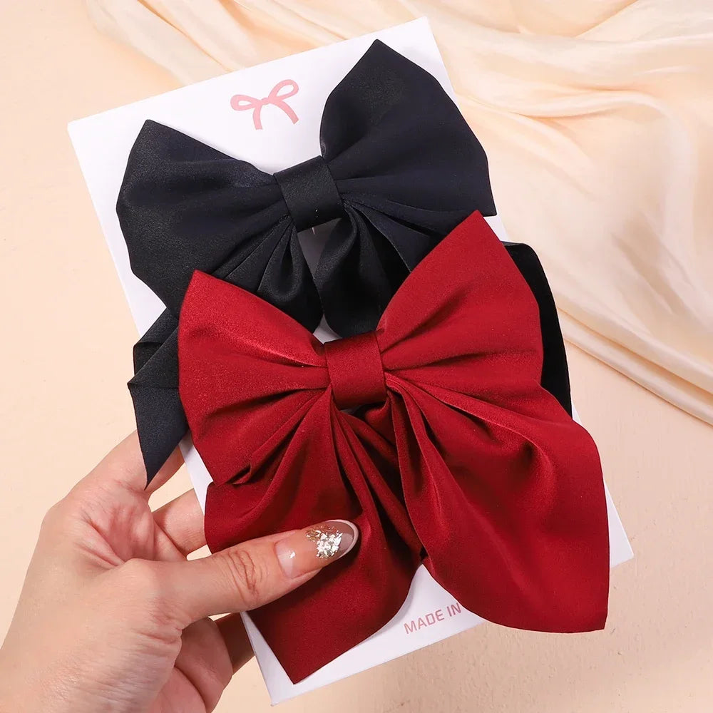 2Pcs/set Sweet Solid Bowknot Hair Clips - Bakyat Store