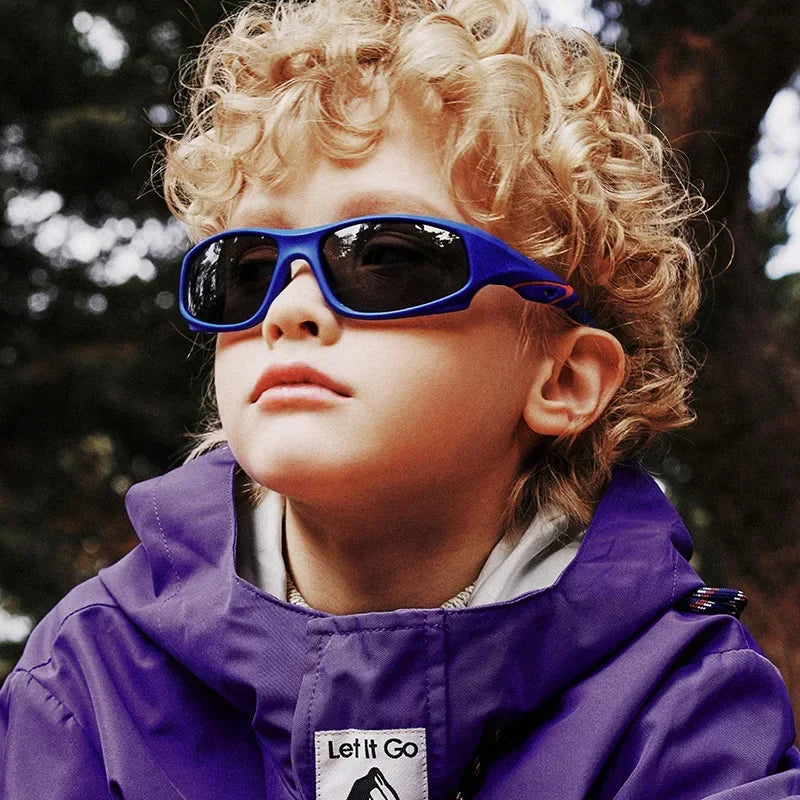 Kids Polarized Sunglasses, Wrap Around Sport Sun Glasses Silicone Safety Glasses - Bakyat Store