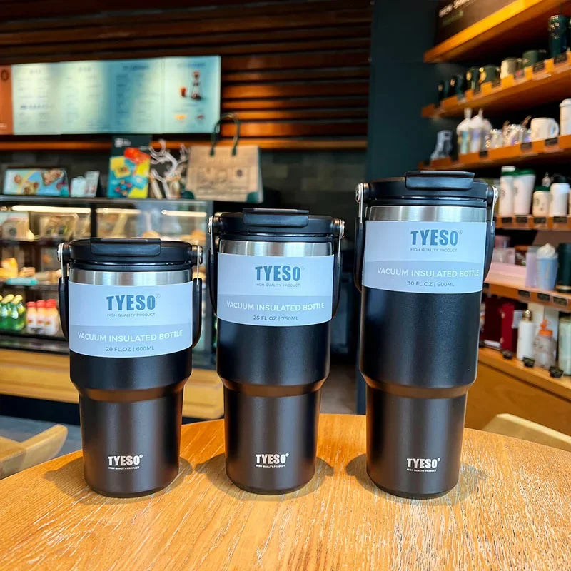 Tyeso Coffee Cup Thermos Bottle Stainless Steel Double-layer Insulation Cold And Hot Travel Mug Vacuum Flask Car Water Bottle - Bakyat Store