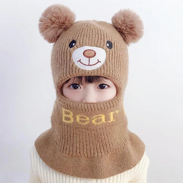 Bear Winter Baby Bonnet Hat Scarf One-Piece - Bakyat Store