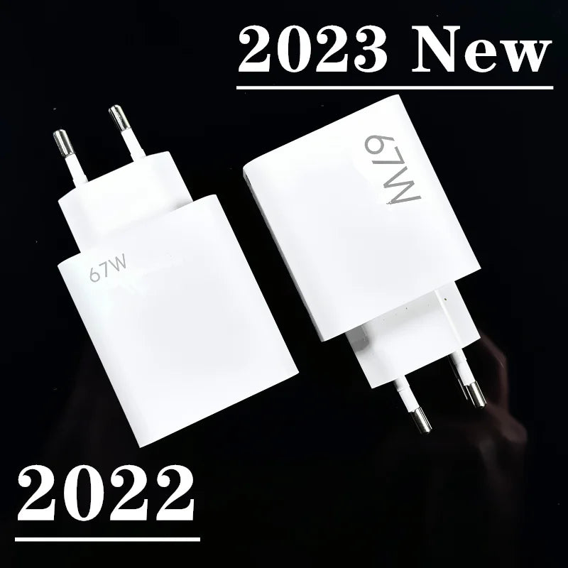 Xiaomi Charger 67W EU Fast Charge Power Adapter 6A Type C Cable For Xiaomi 12 11 POCO X5 X4 Pro Redmi Note 9 10 11 Pro - Bakyat Store