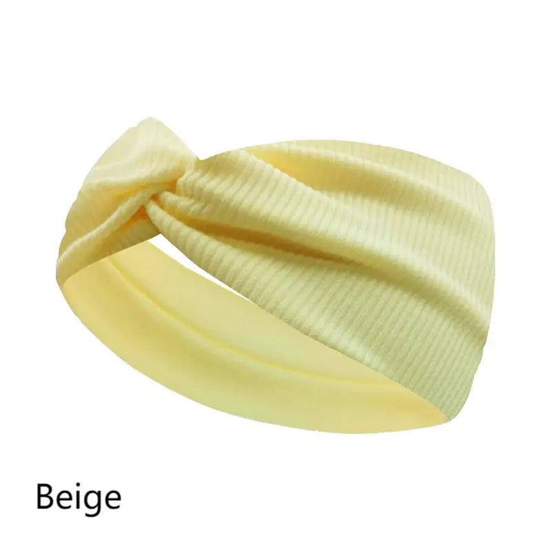 Silky Threaded Fabric Twist Headband Yoga Workout Running Sport Elastic Hair Bands for Women's Turban Hair Wrap for Girls - Bakyat Store