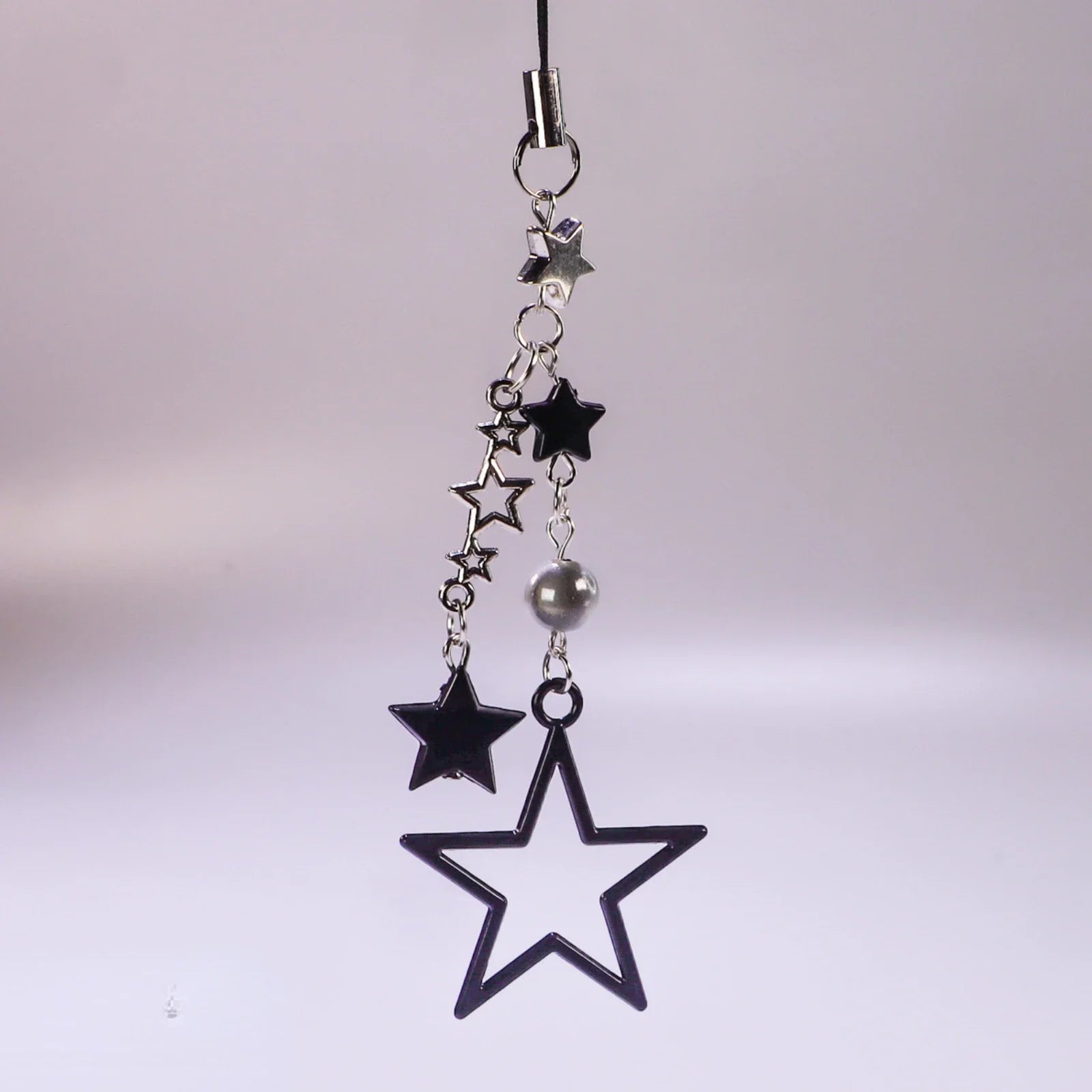 Black Star Pendant Phone Charm Strap Keychain - Bakyat Store