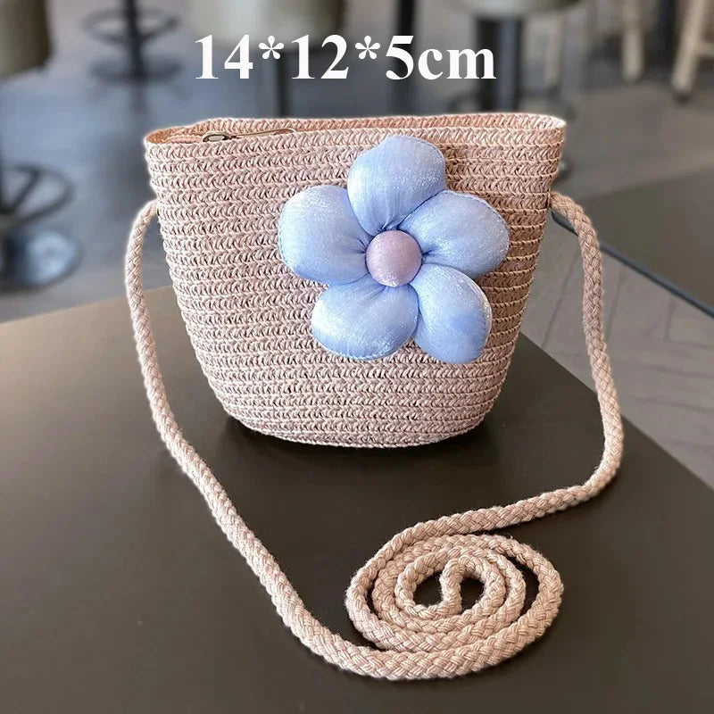 Summer Mother Children Panama Hat Bag Straw Princess Kids Sun - Bakyat Store