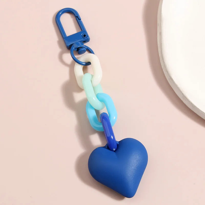 Handmade Heart Keychain Acrylic Plastic Link Chain - Bakyat Store