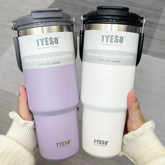 Tyeso Coffee Cup Thermos Bottle Stainless Steel Double-layer Insulation Cold And Hot Travel Mug Vacuum Flask Car Water Bottle - Bakyat Store