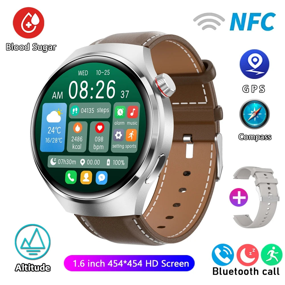 For HUAWEI GT4 Pro GPS NFC Smart Watch Men 360*360 AMOLED Screen Heart rate Bluetooth Call IP68 Waterproof Man Smartwatch 2024 - Bakyat Store