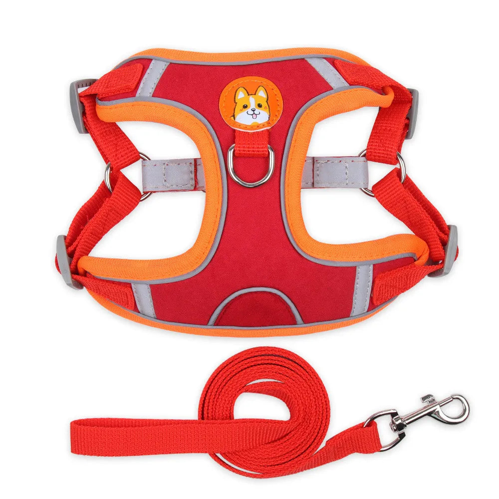 Dog Harness No-push Chest Vest Dog Harness and Leash Set Pets Accessories - Bakyat Store