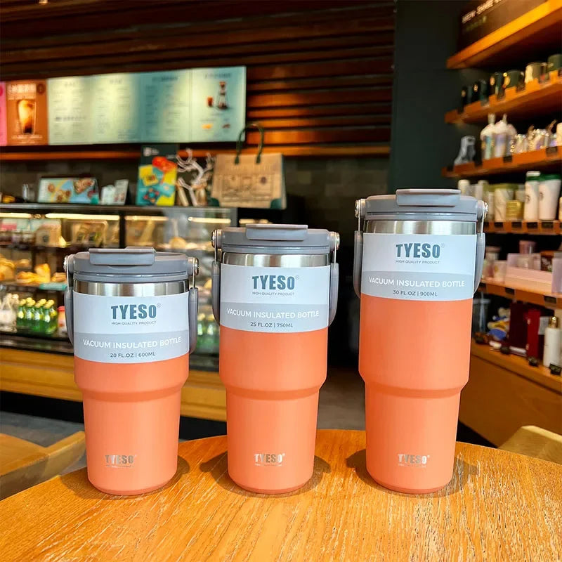 Tyeso Coffee Cup Thermos Bottle Stainless Steel Double-layer Insulation Cold And Hot Travel Mug Vacuum Flask Car Water Bottle - Bakyat Store