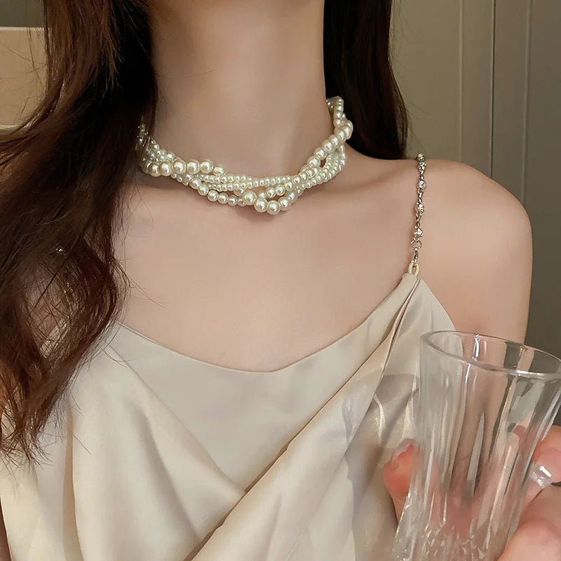 Twining Pearl Choker Necklaces - Bakyat Store